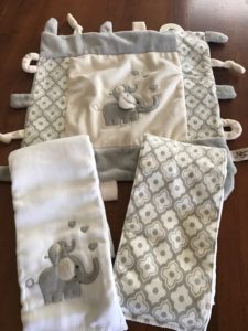 Elephant Blanket and Burp Cloth